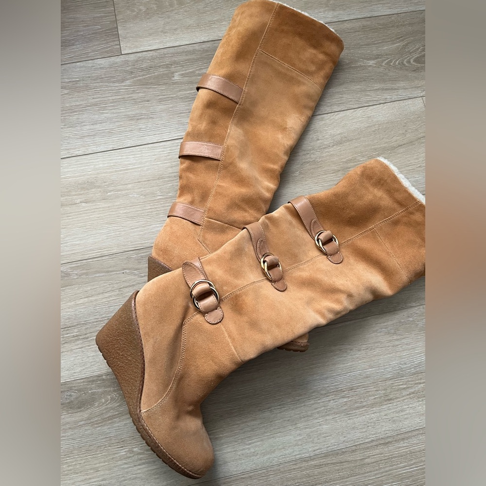 Cole Haan women’s Nike Air knee high suede boots size 9B waterproof